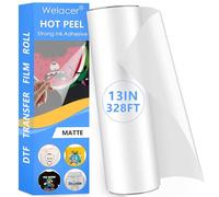 DTF Transfer Film Roll 33 cm x 100 m per sublimazione, fogli di pretrattamento trasparenti su entrambi i lati, carta PET per stampanti a getto d'inchiostro, stampa diretta (Hot & Cold Peel)