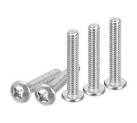 DTGN 1/4-20x1-1/2" Viti a Testa Cilindrica, 10pz in Acciaio Inossidabile 304, Attacco Phillips, Filettatura UNC Completa, Finitura Lucida, Kit di Viti Bulloni