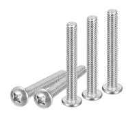 DTGN 1/4-20x2" Viti a Testa Cilindrica, 25pz in Acciaio Inossidabile 304, Attacco Phillips, Filettatura UNC Completa, Finitura Lucida, Kit di Viti Bulloni