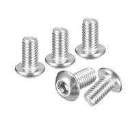 DTGN #10-32x3/8" Viti A Testa Bottone Con grotta Esagonale - Confezione Da 100 - Ideali Per Bici Da Strada, Auto, Moto - Acciaio Inox 304 Sbiancato