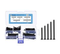 DTGN 100pz M3 x 30m /35mm /40mm /45mm /50mm Kit Viti a Testa Cilindrica Esagono Incassato Piatto Bulloni, Ossido Nero Acciaio al Carbonio, Filettatura Completa, Viti Svasate