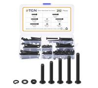 DTGN 202Pcs M5-0.8x30/35/40/45/50mm Testa A Bottone Vite A Bussola Con Testa - Set Bulloni Dadi Rondelle In Acciaio Al Carbonio - Ideale Per Bici Da Strada, Mountain Bike, Auto