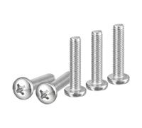 DTGN 3/8-16x1-3/4" Viti a Testa Cilindrica, 10pz in Acciaio Inossidabile 304, Attacco Phillips, Filettatura UNC Completa, Finitura Lucida, Kit di Viti Bulloni