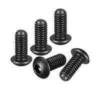 DTGN 5/16"-18x3/4" Viti A Testa Bombata - Confezione Da 12 - Adatte Per Bici Da Strada, Auto, Moto - Acciaio Al Carbonio Trattamento Nero - Elementi Di Fissaggio A Innesto Esagonale