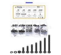 DTGN 565 Pz M2-0.4x4/6/8/10/12/16/20mm Viti a Testa Bombata Vite A Brugola Testa Tonda Set Di Bulloni Dadi E Rondelle In Acciaio Al Carbonio - Ideale Per Bici Da Strada Bike Auto