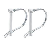 DTGN 6mm x 50mm (Dxl) Spina Bloccaggio Albero - 2 Pezzi - Ideale per Rimorchi Agricoli Prati - Perno Accoppiamento Rotondo Acciaio Al Carbonio Orecchio - Tonalità Argento