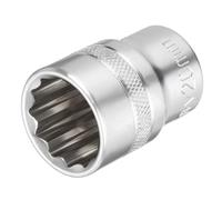 DTGN Bussola corta da 20 mm, 38 mm, per chiavi da 1/2" | Bussole CR-MO, profilo di trazione esterno, doppio esagonale con zigrinatura, per chiavi dinamometriche a cricchetto