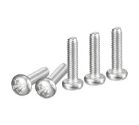 DTGN M2.5x10mm Viti a Testa Cilindrica, 100pz in Acciaio Inossidabile 304, Attacco Phillips, Filettatura Metrica Grossa, Finitura Lucida, Kit di Viti Bulloni