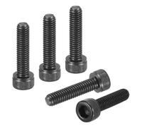 DTGN M6-1x25 Bulloni per Viti a Testa Esagonale - 25 Pezzi - Buoni per Bici da Strada, Bici da Montagna, Auto,- Viti Metriche a Testa Esagonale in Acciaio Carbonio, Nero