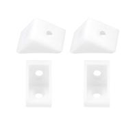 DTGN Staffe angolari in Plastica - 100 Pezzi - 20x20x15mm (LxWxH)-Adatto Per La Riparazione di Mobili- - Tutore ad angolo Retto a Forma di L a 2 Fori - Bianco