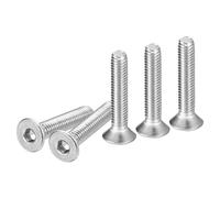 DTGN Viti a Testa Cilindrica Esagonale M3-0.5 x 16mm, 100Pz Viti a Testa Piatta Esagonale in Acciaio Inossidabile 304, Filettatura Completa, Bulloni Svasati.