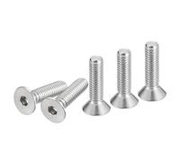 DTGN Viti Testa Cilindrica Esagonale 3/8-16 x 1-1/2",15Pz, Viti a Testa Piatta Esagonale in Acciaio Inossidabile 304, Filettatura Completa, Bulloni Svasati.