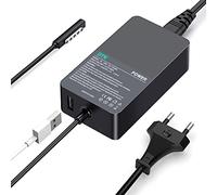 DTK Caricabatterie Surface Pro 2 - Adattatore di Alimentazione 12V 3.6A 44W per Microsoft Surface RT/2, Pro 1/2 1536 Con Porta USB e Cavo di Prolunga
