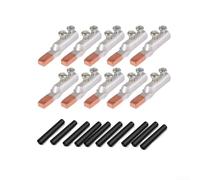 DTLC Terminale in alluminio rame, set da 10 pezzi con tubi termorestringenti, finitura argento-oro, dimensioni 10/16/25/35 mm², connessione sicura per attrezzi (25)
