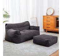 DTLEO Puff Esterno Bean Bag Chair Set Fodera (Senza Imbottitura) per Divano E Poltrona Gigante in Tessuto per Adulti Bambini, Pouf da Soggiorno, Grande Poltrona Copertura,Dark Gray
