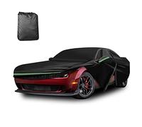 DTNESS Copertura per auto Dodge Challenger 2008-2022 210D per esterni, impermeabile, protezione UV, per SXT, GT, RT, R/T SCAT, Hellcat, con strato di cotone, porta con cerniera, striscia riflettente,
