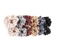 DTOHMOM Anello per capelli da donna in raso, morbido come seta, non doloroso, ideale per donne e ragazze (donne), set da 12 pezzi (Morandi)
