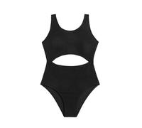 Dtone Costume da bagno intero per bambine da 8 a 14 anni, Nero 2, 10-11 Anni
