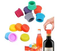 DtosbvOQ 12 Pezzi Tappo di Bottiglia in Silicone, Tappo a Corona in Silicone, Tappo per Bottiglia Riutilizzabile, Tappi Bottiglie Vetro Multicolore, per Birra, Succhi e Bottiglie di Vetro