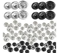 Dtoterul Bottoni a pressione per cucire 120 pezzi Bottoni Automatici da Cucire Bottoni a pressione in Metallo Bottoni a Pressione per Cucire in Metallo Bottoni a Pressione (10 mm, 12,5 mm, 15 mm)