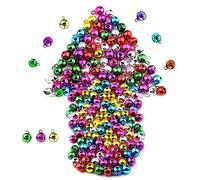 Dtoterul Campanellini Colorati 100 Pezzi Colorate Mini Natale Campanellini Sonagli Campanelle di Piccole Campanellini Sonagli Piccoli Campanellini Metallo per Decorazioni Natalizie Fai-da-Te,12mm