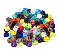 Dtoterul Fermacorda a Molla 100 Pezzi Fermacorda a Molla Colorato Fermacorda a Molla Foro Doppio Fermacorda Scorrevole in Plastica Ricambi Chiusura Zaini Ferma Lacci a Molla per Campeggio Escursioni