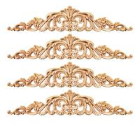 Dtoterul Fregio Legno 4 Pezzi Legno Intagliato Decorazione in Legno Intagliato Fregi in Legno Decorativi per Mobili Decorazione Onlay Applique per Mobili Legno per Intaglio per Mobili