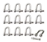 Dtoterul Grillo Acciaio 12 Pezzi M4 Grilli a Forma di D Grilli in Acciaio Inossidabile 304 Grillo per Anello a D Grillo Dritto Grillo Tipo D Fibbia per Catena in Acciaio