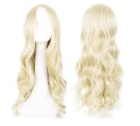 Dtoterul Parrucca Bionda Lunga Donna, Parrucche Donna Ricce Bionde, Parrucca Bionda Lunga Mossa, Parrucca Bionda Lunga Boccoli, 27Pollici, Adatto per Tutti i Giorni, Cosplay,Halloween(Bionda Chiaro)