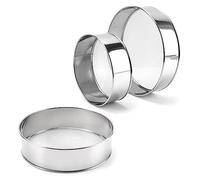 Dtoterul Setaccio per Farina 3 Pezzi Setaccio a Rete Setacci per Farina in Acciaio Inox Rotondo Setaccio da Cucina a Maglia Fine Acciaio Inossidabile Setaccio da Forno per Riso Cereali (Argento)