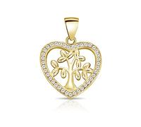 DTPsilver® Ciondolo Celtico in Argento 925 Placcato in Oro Giallo - Ciondolo Albero della Vita con Zirconia Cubica