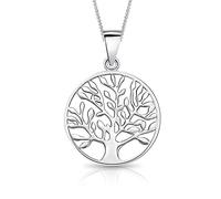 DTPsilver® Collana in Argento 925 - Ciondolo Albero della Vita - Catenina Larghezza: 1,2 mm - Lunghezza regolabile: da 40 a 45 cm