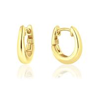 DTPsilver® Orecchini Donna Argento 925 Placcato Oro Giallo - Orecchini Creoli Ottagonali - Orecchini a Cerchio Spessi con Bordo Largo - Diametro 12.5 mm - Larghezza 2.5 mm