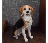 DTREEL Scultura decorativa completa di cani, realistica, statuetta di cane da compagnia, moderna statuetta in resina, decorazione per casa, soggiorno, giardino all'aperto (Beagle 19 cm)