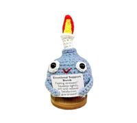 DTREELS 1 bomba F fatta a mano all'uncinetto con base, bomba di supporto emotivo con carta positiva, giocattolo per alleviare lo stress per gli amici, regalo divertente fatto a mano all'uncinetto per