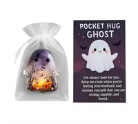 DTREELS Ghost Pocket Hug, Ghost Pocket Card, Pockets Hug G-host con biglietto di incoraggiamento, regalo di Halloween con supporto ispiratore, grazioso mini ciondolo, piccolo ricordo decorativo
