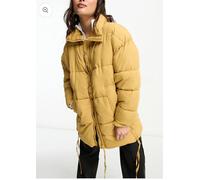 DTT Don'T Think Twice Piccola Sarah Lungo Piumino Giacca IN Beige Eu 6 (ccc422)