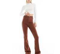 DTT Tall - Bianca - Jeans svasati a vita alta marrone cioccolato 40