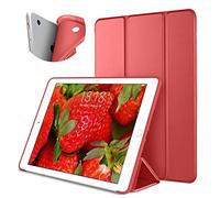 DTTO Apple iPad Air 24,6 cm Smart Cover, Ultra-Slim Custodia Trifold Cover con Supporto Flessibile Morbido TPU Posteriore per iPad Apple iPad Air 24,6 cm [Auto Sleep/Wake] Rosso Red