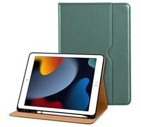 DTTO Custodia a portafoglio per iPad di 9a/8a/7a generazione da 10,2" 2021/2020/2019, in pelle di alta qualità, con supporto per matita Apple, accensione e spegnimento automatico e angoli di visione