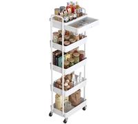 Dttwacoyh 1 carrello a rotelle a 5 animali, con cassetti, carrello da portata con ruote, pratico scaffale per l'organizzazione dell'ufficio, per la cameretta dei bambini, soggiorno, cucina, bianco