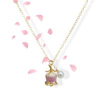 DTVKTZ Blooming Rose Necklace, Hidden Rose Blooming Necklace, 18k Gold Plating Floral Pendants Necklaces, Handmade Jewelry, Birth Flower Necklaces for Women (Purple)