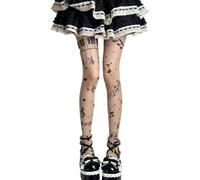 DTVKTZ Funky Patterned Piano Tights Y2k for Women Musical Notes Thin Personalized Stockings (A,Taglia unica)
