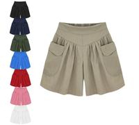 DTVKTZ Primarilyx Women’s Summer Shorts, Women Beach Casual Hot Shorts with Elastic Waistband And Pockets (Khaki,5XL)