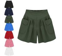 DTVKTZ Primarilyx Women’s Summer Shorts, Women Beach Casual Hot Shorts with Elastic Waistband And Pockets (Green,5XL)