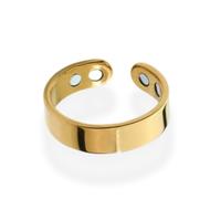 DTVKTZ Vayro Ring Adjustable Size Vayro Ring Original Magnetic Wellness Rings, Lightweight and Water-Resistant Stainless Steel Rings Unisex (Gold)