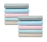 DTWEFF Panno for la pulizia dei vetri Fish Scale Streak Magic, panno in microfibra for la pulizia di squame di pesce for casa, cucina e auto, confezione(10pcs)