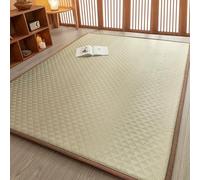 DTWEFF Tappetino giapponese, 2 cm di spessore, in rattan naturale, antiscivolo, traspirante, for camera da letto, dormitorio, soggiorno, terrazza, yoga.(G,90 x 200cm)