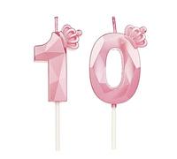 DTXLX Candela Corona Numero 10 Rosa Compleanno