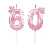 DTXLX Candela Corona Numero 60 Rosa Compleanno